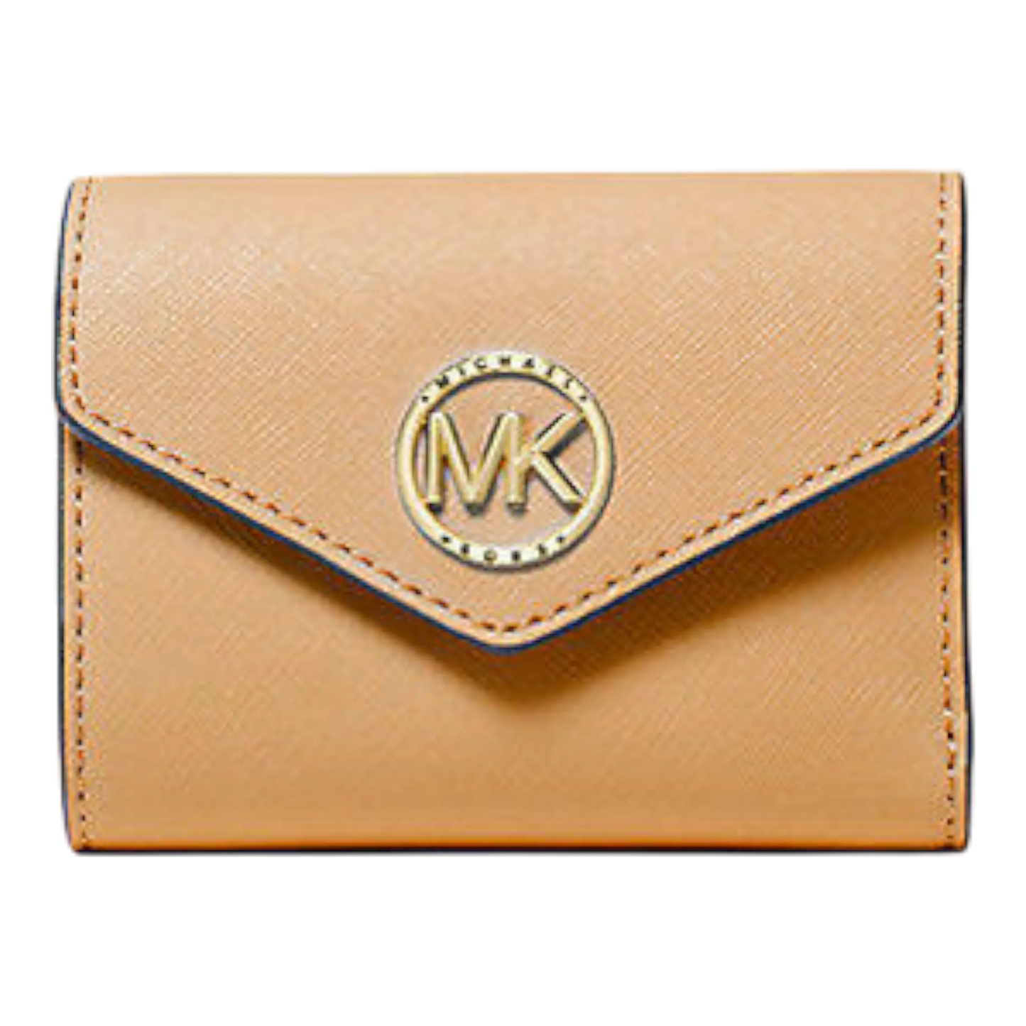 Michael Kors Greenwich Women Medium Envelope Tri-Fold Wallet Camel