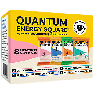 Quantum Energy Squares - Variety Pack, 8/1.69 oz (4 Flavor) - Gluten-Free Energy Bars