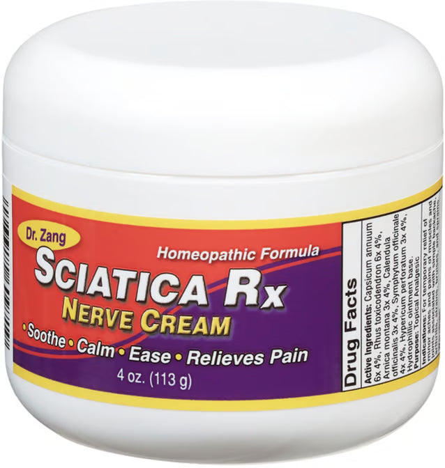 Dr. Zang Sciatica Rx Nerve Cream, Homeopathic Formula, 4 OZ