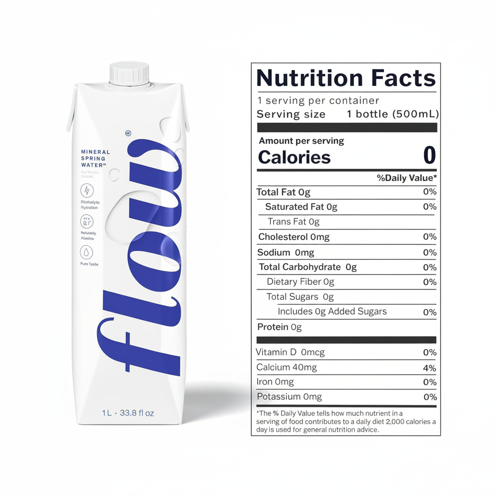 Flow Alkaline Spring Water, 1 Liter, Pack of 6