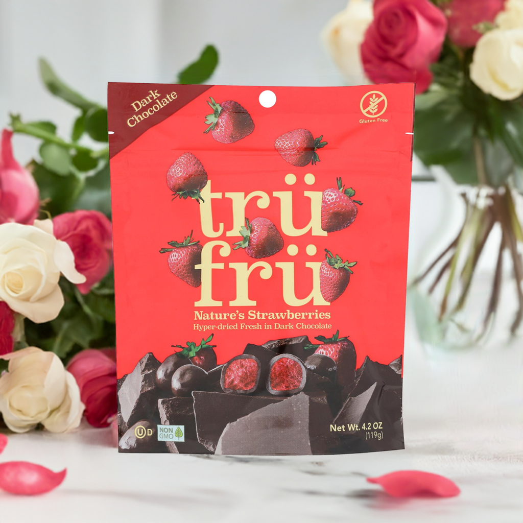 Tru Fru Freeze-Dried Dark Chocolate-Covered Real Strawberries | 4.2 Oz, Pack of 6