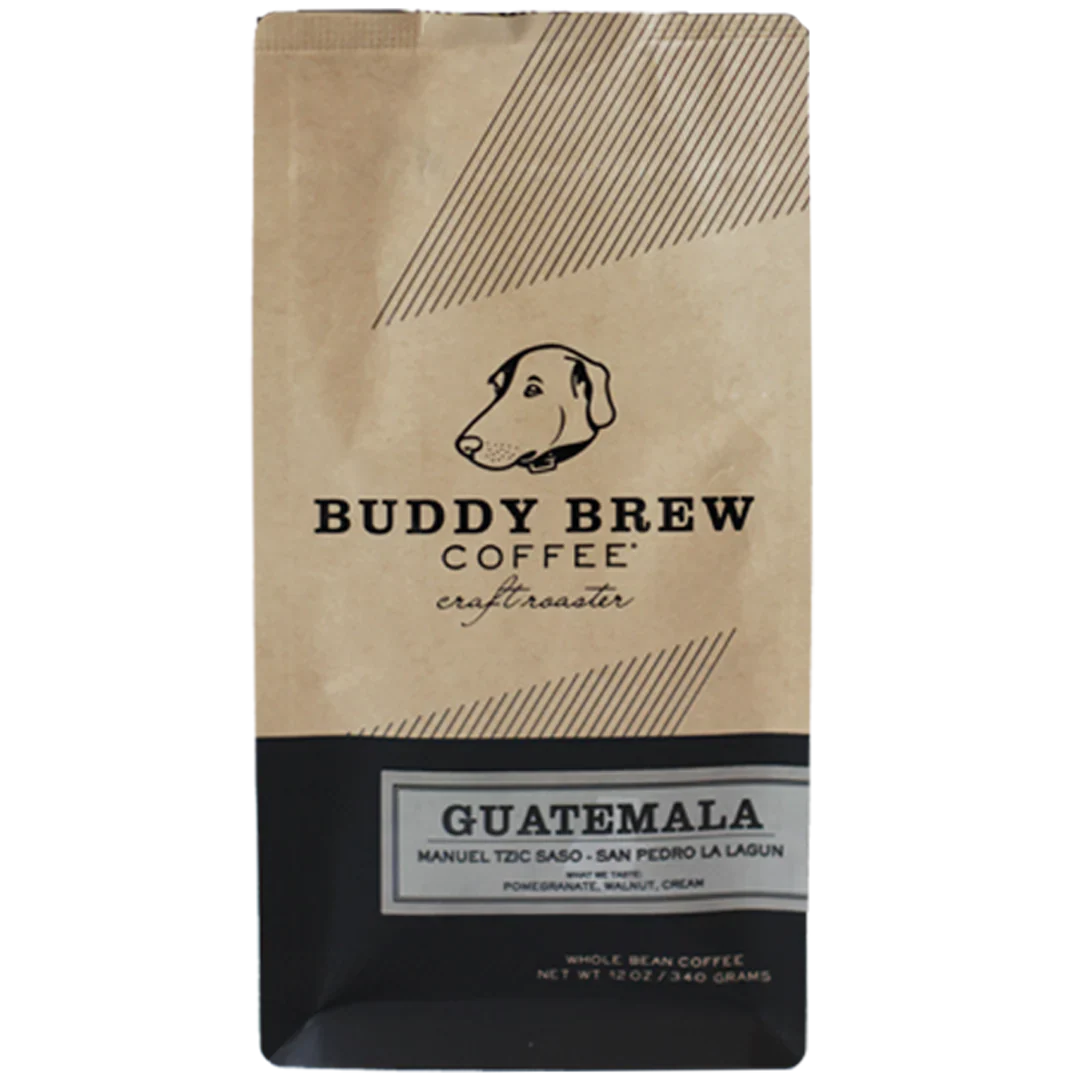 Buddy Brew Coffee Whole Bean Guatemala, 12 Oz Bag (Case of 6)
