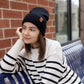 HAAKWEAR Traditional Midnight Black Beanie | Classic Cuffed Knit Hat | Made in USA