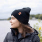 HAAKWEAR Traditional Midnight Black Beanie | Classic Cuffed Knit Hat | Made in USA