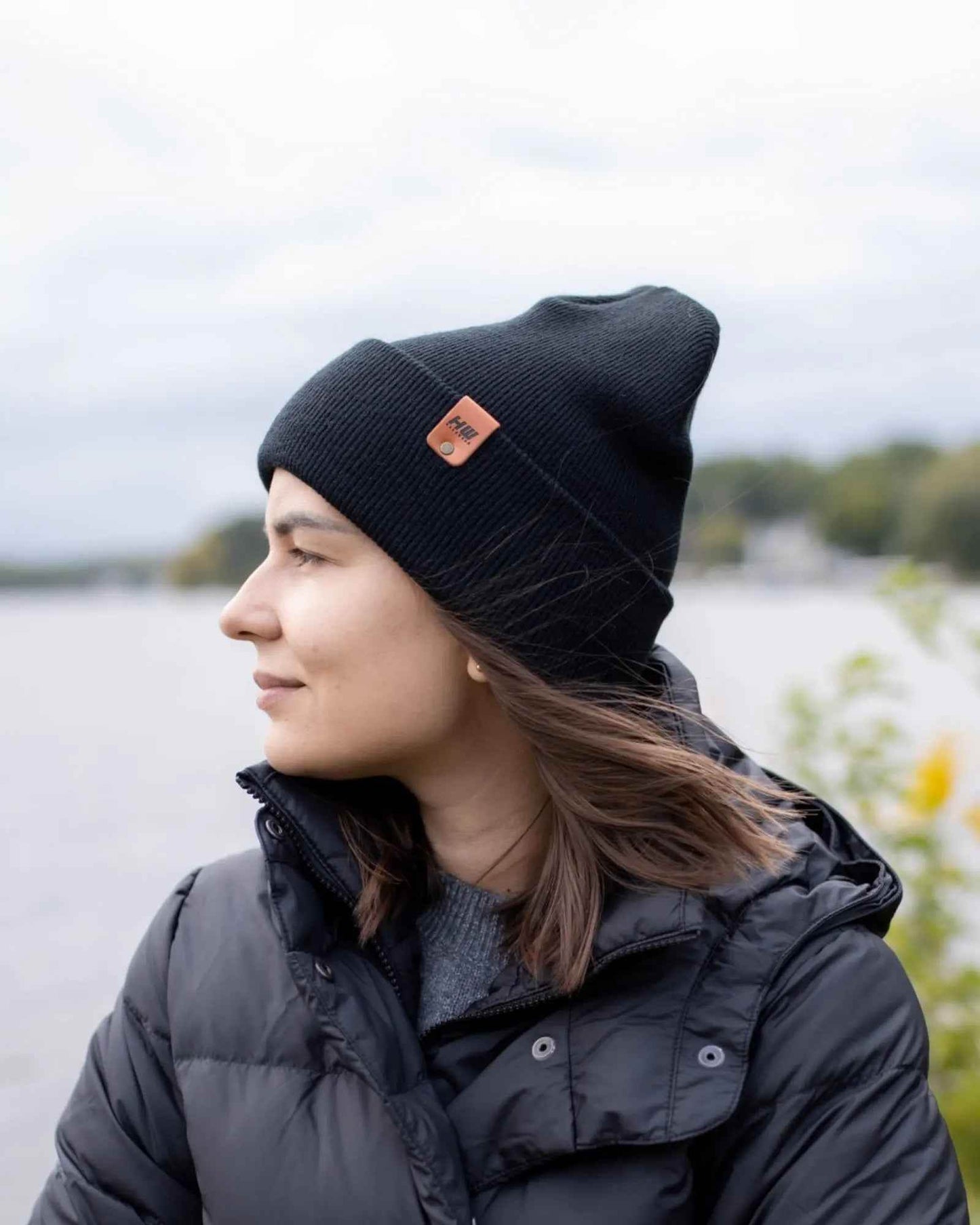 HAAKWEAR Traditional Midnight Black Beanie | Classic Cuffed Knit Hat | Made in USA