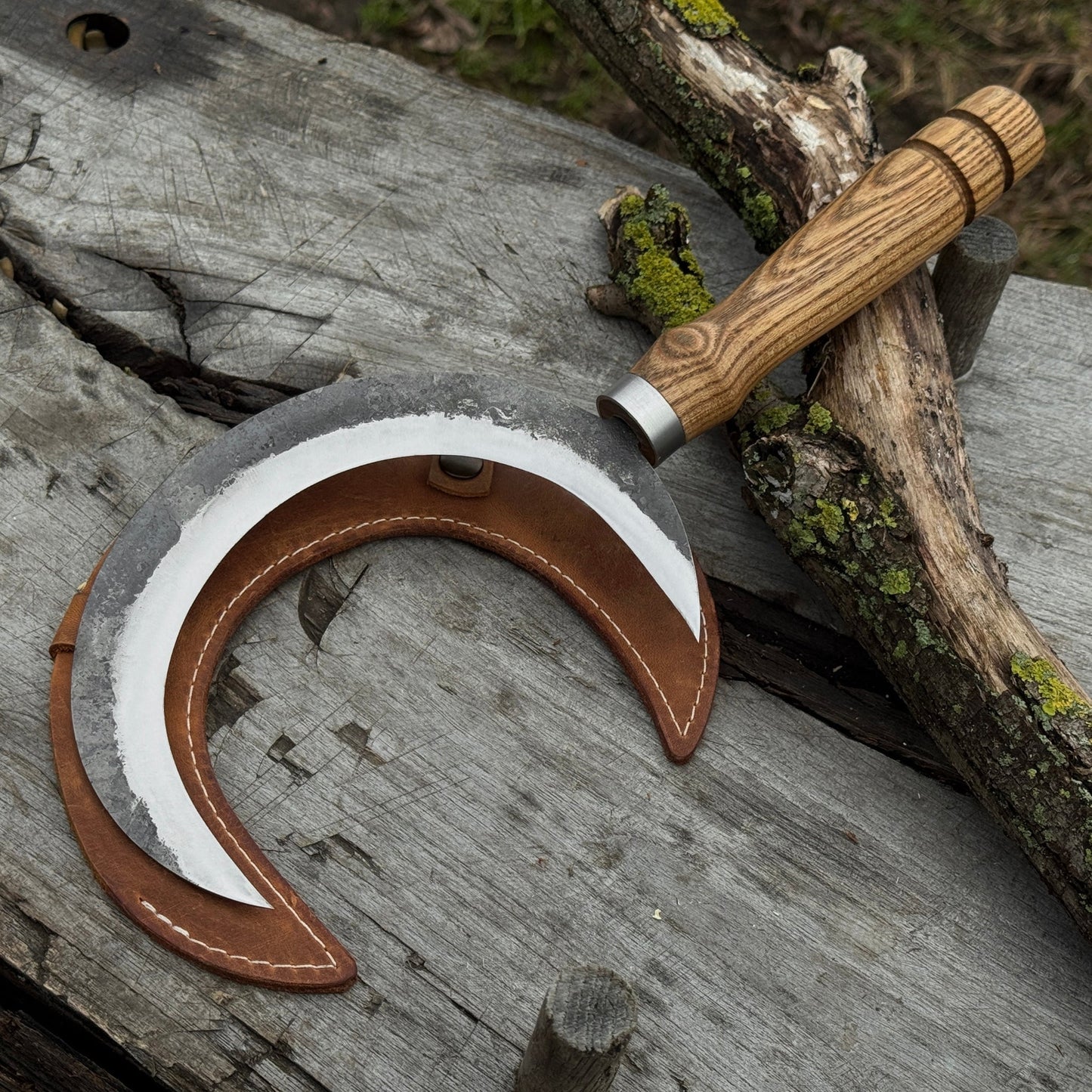 Hand-Forged Athame Ritual Witch Sickle, ⌀16.5 cm (6.5 inches)