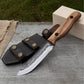 Hand-Forged Bushcraft Knife, 10 cm (3.9 in) Blade with Leather Sheath