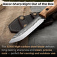 Hand-Forged Bushcraft Knife, 10 cm (3.9 in) Blade with Leather Sheath