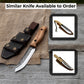 Hand-Forged Bushcraft Knife, 10 cm (3.9 in) Blade with Leather Sheath