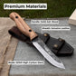 Hand-Forged Bushcraft Knife, 10 cm (3.9 in) Blade with Leather Sheath