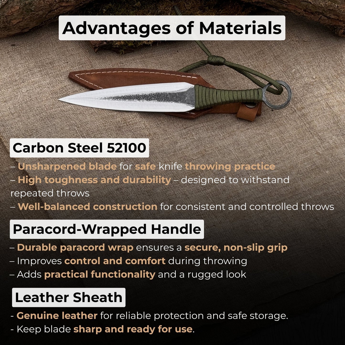 Hand-Forged Throwing Knife, 23 cm (9 inches)