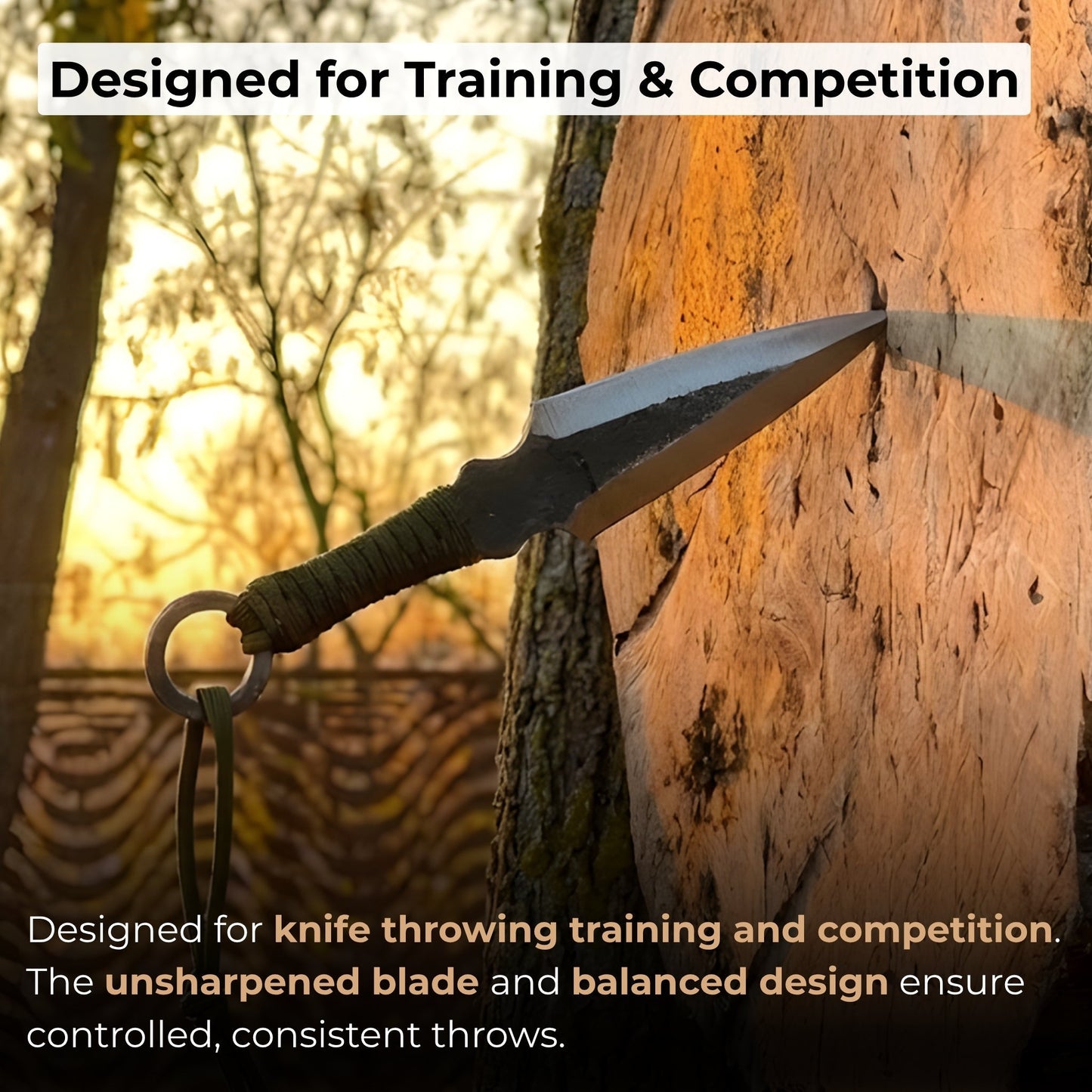 Hand-Forged Throwing Knife with Leather Belt Sheath, 16 cm (6.3 inches)