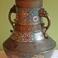 Vintage Hand Blown Bubble Glass Brass Urn Jar, Pineapple Design