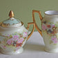 Antique H & C Selb Bavarian Porcelain Creamer and Sugar Bowl with Lid