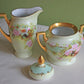 Antique H & C Selb Bavarian Porcelain Creamer and Sugar Bowl with Lid