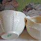 Cut Crystal Creamer and Sugar Bowls: Feather Cut Pattern, Set of Two