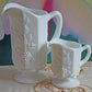 Vintage Hobnail Milk Glass Pitcher, 64 oz