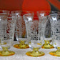 Vintage Contour Clear by Fostoria Crystal Juice Glasses with S Shaped Stem. Set of Five Small Stemware. Collectible Glassware. Fine Dining.