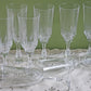 Vintage Crystal Stemware Glasses - Set of 8, Ornate Stem Barware