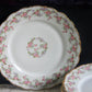 Limoges Elite Set of Five Bread, Salad, 8.75 inch Plates with Pink Roses and Scalloped Rim.  Antique Limoges Dishes.