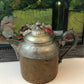 Antique Manning Bowman Copper Pewter Coffee Pot, Ornate Lid - Rustic Decor