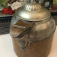 Antique Manning Bowman Copper Pewter Coffee Pot, Ornate Lid - Rustic Decor
