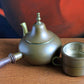 Antique Copper Turkish Coffee Maker Set, Wooden Handle, Tin Lined