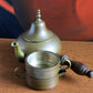 Antique Copper Turkish Coffee Maker Set, Wooden Handle, Tin Lined