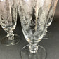 Etched Crystal Large Goblets. Set of 6 Oversized, Wine or Water Glassware. Persian Motif with Lotus. Collectible Stemware.