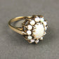 Vintage 10k Gold Cluster Ring with 13 Opal Stones.