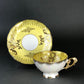 Vintage Royal Sealy Japan Lusterware Teacup and Saucer - Yellow & Gold Iridescent MCM