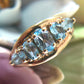 Vintage 10k Gold Ring with 5 Blue Topaz Stones