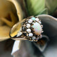 Vintage 10k Gold Cluster Ring with 13 Opal Stones.