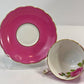Vintage Cup and Saucer by Staffordshire, England. Hand Painted Tea Set Signed by Artist.