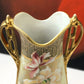 Hand Painted Art Nouveau Nippon Vase, Antique Japanese Gold Floral Urn