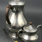 Vintage Royal Holland Pewter Tea & Sugar Set: Wooden Handle KMD Tiel