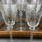 Vintage Cut Crystal Wine Goblets, Daisy Garland Motif, Set of Ten