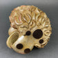 Distressed Gold and Silver Lion Head Sculpture, Office Decor