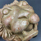 Distressed Gold and Silver Lion Head Sculpture, Office Decor