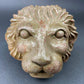 Distressed Gold and Silver Lion Head Sculpture, Office Decor
