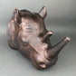 Distressed Bronze Rhino Head Wall Hanging, Safari Decor
