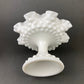 Milk Glass Candy Dish with Ruffled Edge. Vintage, Hobnail Trinket Dish. White Footed Bowl. Fine Tableware.