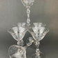 Vintage Cut Crystal Champagne Glasses, Fine Stemware, Daisy Motif, Set of 9