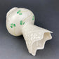 Antique Belleek Porcelain Vase, Cream Shamrock Motif, Scalloped Rim, Ireland