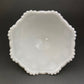 Vintage Milk Glass Bowl and Butter Dish, Waffle Pattern, Scalloped Edge