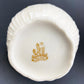 Antique Belleek Porcelain Vase, Cream Shamrock Motif, Scalloped Rim, Ireland