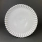 Milk Glass Hobnail Footed Bowl, Ruffled Edge Serving Dish