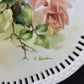 Vintage Hand Painted Porcelain Plate: Rose Motif, Reticulated Rim