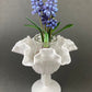 Milk Glass Candy Dish with Ruffled Edge. Vintage, Hobnail Trinket Dish. White Footed Bowl. Fine Tableware.