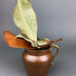 Antique Hand Hammered Brass & Copper Jardiniere Footed Flower Pot Vase. Herb Growing Container. Rustic Table Decor. 19th C Imperial Russia.
